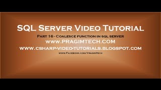 Coalesce function in sql server Part 16 [upl. by Bunch]