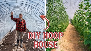 DIY GREENHOUSE How We Made Our Own Inexpensive Hoop House [upl. by Eittak]