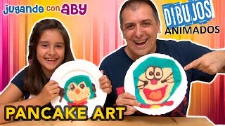 PANCAKE ART CHALLENGE de Dibujos Animados y Retamos a Abrelo Toys [upl. by Gignac725]