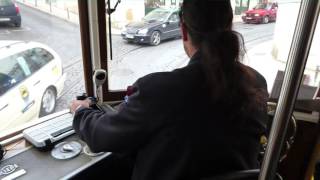 tram 28 lisbon driver view [upl. by Nalon367]