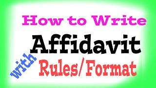 How to writeFormat of Affidavit [upl. by Iviv]