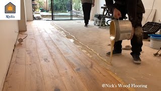 How To Install Engineered Hardwood Flooring Glue Down  Time Lapse [upl. by Gargan]