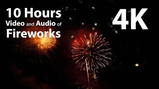 4K 10 hours  4th July  New Year filmed Fireworks Display  celebration relaxation [upl. by Afnin]