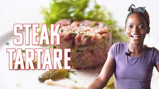 ETYS EATS How To Make Steak Tartare  French Beef Tartare [upl. by Kordula184]