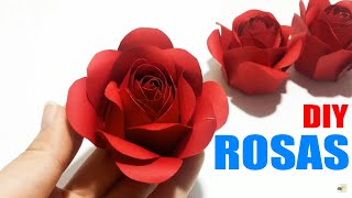 Como hacer flores de papel Rosas Super faciles y rapidas  DIY Manualidades 102 [upl. by Narine]