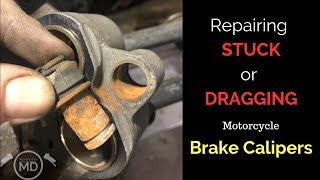 Repairing Stuck Brake Calipers Honda VT1100 [upl. by Najtsirk]