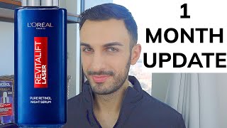 LOREAL Pure Retinol Revitalift Laser Night Serum 1 MONTH REVIEW [upl. by Aseneg]