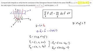 Example Verifying the Divergence Theorem [upl. by Sanjay]