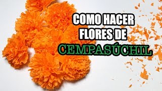 COMO HACER FLORES DE CEMPASÚCHIL DE PAPEL CREPE ¡MUY FÁCIL [upl. by Lleraj]