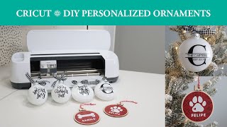 Cricut  DIY Personalized Christmas Ornaments  Gifts [upl. by Ayrotal]