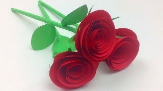 How to Make Small Rose Flower with Paper  Easy Paper Roses Flowers Step by Step  DIY Rose Of Paper [upl. by Manbahs]