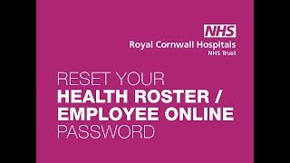 How to reset your HealthRosterEmployee Online Password [upl. by Michel]