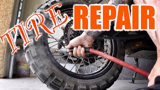 FIX LEAKING SPOKED RIMS ON TUBELESS MOTORCYCLE TIRES  KTM ADVENTURES [upl. by Renelle]