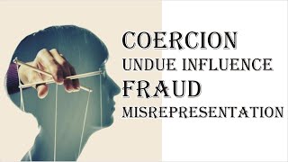 Coercion Undue Influence Fraud Misrepresentation  Indian Contract Act 1872  Law Guru [upl. by Waligore291]