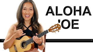 Aloha Oe Easy Ukulele Tutorial with Play Along [upl. by Ailak842]