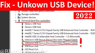 Unknown USB Device Device Descriptor Request Failed  Fix [upl. by Armillas]