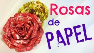 Tutorial Rosas de papel Paper roses [upl. by Leelah829]