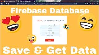 How to WRITE READ UPDATE and DELETE data with Firebase database using JavaScript [upl. by Halden757]