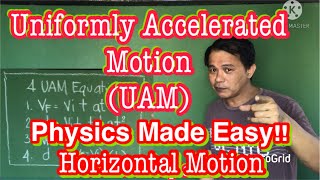 Uniformly Accelerated Motion Part I  Horizontal Motion English Tagalog Physics [upl. by Lanita]