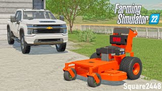 Demoing NEW Scag Mower Lawn Care  Farming Simulator 22 [upl. by Darrey]