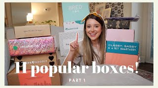 Comparing amp Reviewing 11 Popular Subscription Boxes  2020 Subscription Box Unboxing with Michel [upl. by Inacana]