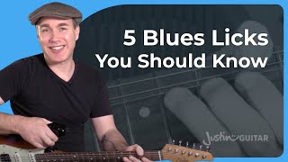 5 Blues Guitar Licks from Minor Pentatonic Scales [upl. by Labina]