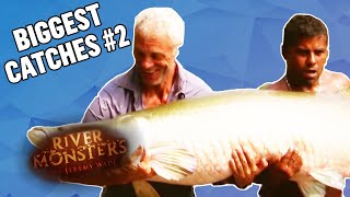 The BIGGEST CATCHES Part 2  COMPILATION  River Monsters [upl. by Suoivatnom]