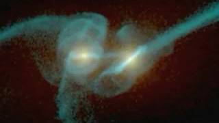 Computer Simulation of Colliding Galaxies [upl. by Toddy899]