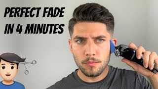 Perfect Fade SelfHaircut In 4 Minutes  How To Cut Mens Hair 2020 [upl. by Gaultiero555]