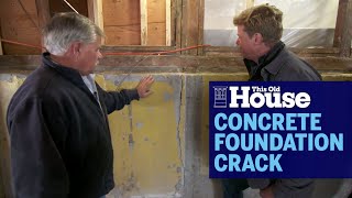 How To Fix a Concrete Foundation Crack  This Old House [upl. by Arramat]