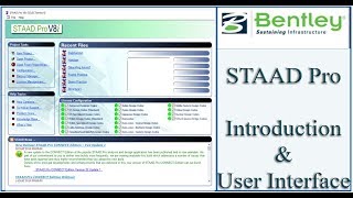 STAAd Pro Tutorial For Beginners Eposide 1 Introduction [upl. by Henigman]