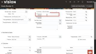 Receivables  Create and Apply a Receipt [upl. by Aciruam]