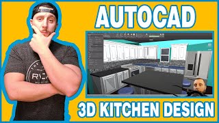 AUTOCAD 2020  3D KITCHEN AND CABINET DESIGN PART 1 [upl. by Gurolinick]