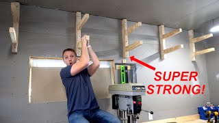 Super Strong Lumber Storage Rack  How To Build [upl. by Asilrahc]