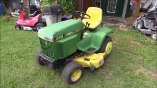 1992 John Deere 322 Garden Tractor Overview Cold Start amp Drive [upl. by Anod184]