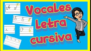 Cómo ESCRIBIR ✅ las VOCALES Mayúsculas y minúscula 👉 CURSIVA [upl. by Jessalyn442]