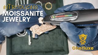 GHETLUXE Moissanite Jewelry intro amp Diamond Testing [upl. by Wolford425]