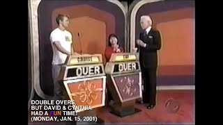 The Price is Right Double Overs But David amp Cynthia Had A FUN Time Monday January 15 2001 [upl. by Haon]