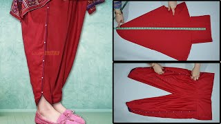 Tulip Salwar Cutting And Stitching  Tulip Pant Trouser Cutting Stitching [upl. by Necaj648]