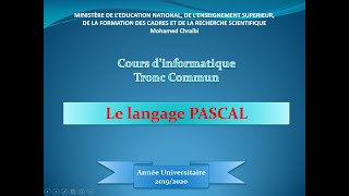 Initiation au langage Pascal  Tronc Commun Informatique [upl. by Han605]