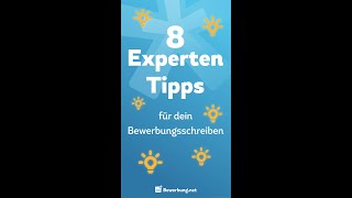 Bewerbungsschreiben  8 Experten Tipps shorts [upl. by Aiclid830]