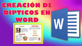 COMO CREAR UN DÍPTICO EN WORD [upl. by Awe]