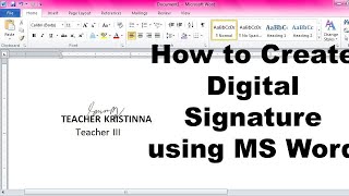 How to Put Signature in Microsoft Word [upl. by Ardnekat]