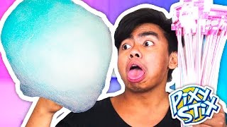 DIY How To Make PIXY STIX COTTON CANDY [upl. by Eisseb]