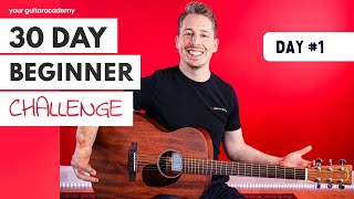 30 Day Beginner Challenge Day 1 Guitar Lessons For Beginners [upl. by Rafe]