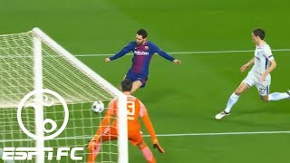 Lionel Messi scores through Thibaut Courtois legs twice in Barcelonas 30 win vs Chelsea  ESPN FC [upl. by Carole888]