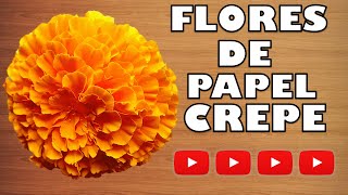 Como Hacer una Flor de Cempasúchil de Papel Crepe 🌹 🌷 ▶ Cómo Hacer Flores de Cempasúchil 🌹 🌷 [upl. by Hare188]