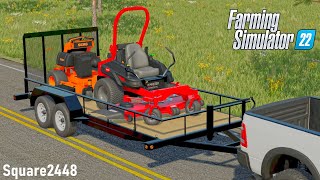 Mowing Lawns With Toro Mower NEW Trailer  FS22 Landscaping [upl. by Oster575]