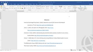 Formatting an APA Style Reference List [upl. by Lamphere]