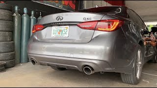 Infiniti Q50 exhaust system muffler delete resonator delete [upl. by Mattland]